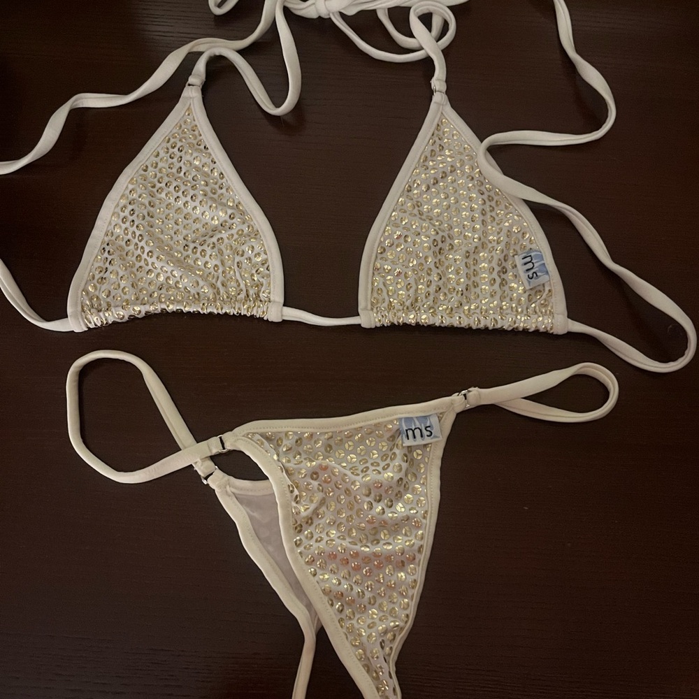 Malibu Strings Gold dot Bikini with Gold Accents